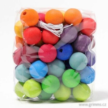 Barevné dřevěné korálky 20 mm, 60 ks (Grimm's) - Image 2
