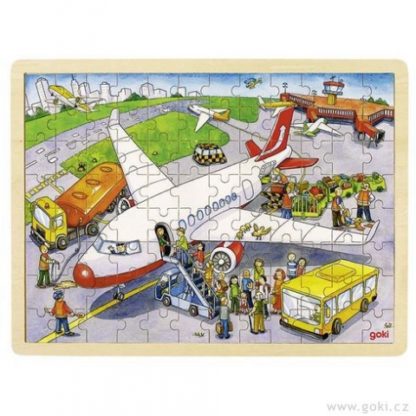 Dřevěné puzzle Na letišti, 96 dílů