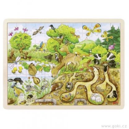 Příroda – dřevěné puzzle 96 dílů (Goki)