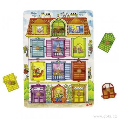 Puzzle s dřevěnými úchytkami – Naše vila