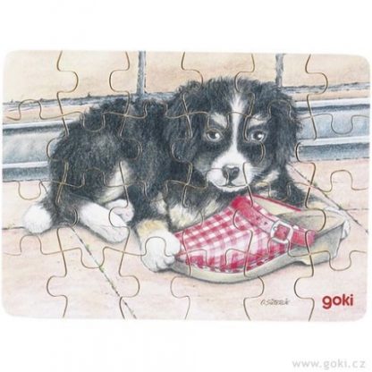 Puzzle štěnátko s pantoflí (mini)