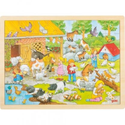 Hladící ZOO – puzzle se zvířátky, 48 dílů (Goki)