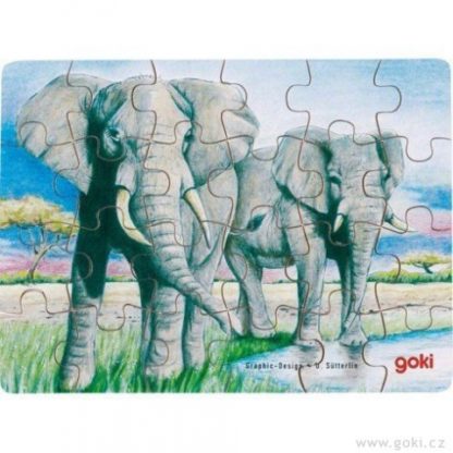 Puzzle – Divoká zvířata, 24 díly -sloni