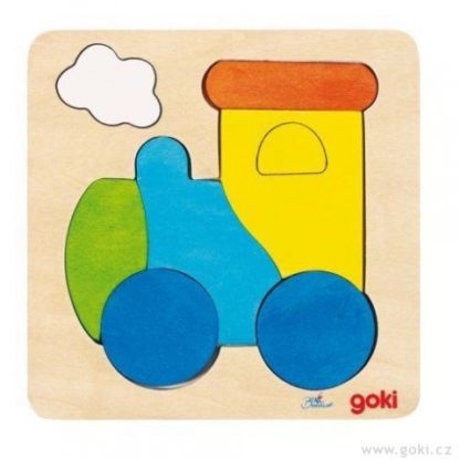 Dřevěné puzzle na desce – Lokomotiva