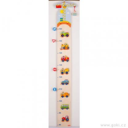 Dětský dřevěný metr – autíčka a značky, 105 cm (Goki)