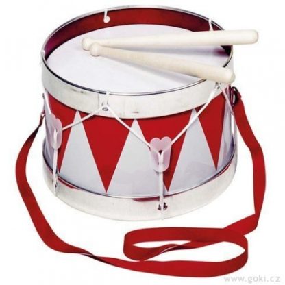 Červený plechový bubínek, 22 cm (Goki)