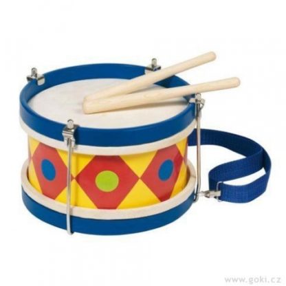 Barevný kovový bubínek, přírodní kůže, 22 cm