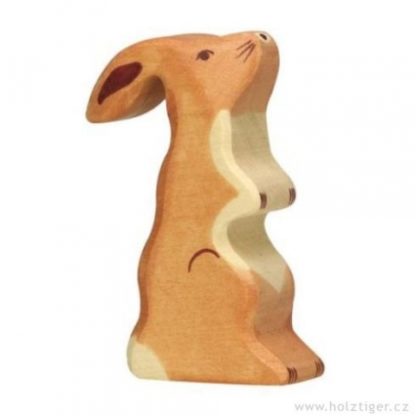 Zajíček vzpřímený – dřevěné zvířátko (Holztiger)