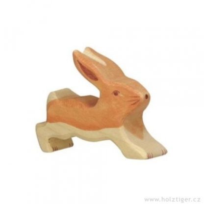 Zajíček malý, běžící – dřevěné zvířátko (Holztiger)