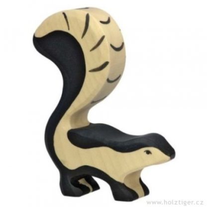 Skunk – vyřezávané zvíře ze dřeva (Holztiger)