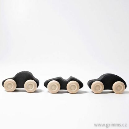 Sada 3 dřevěných autíček, černá a přírodní (Grimm's) - Image 2