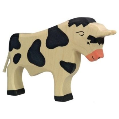Býček, černý – dřevěné zvířátko (Holztiger)