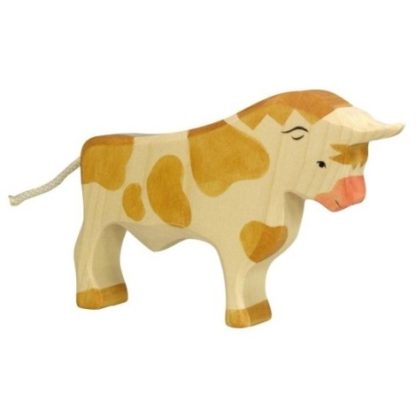 Býček, hnědý – dřevěné zvířátko (Holztiger)