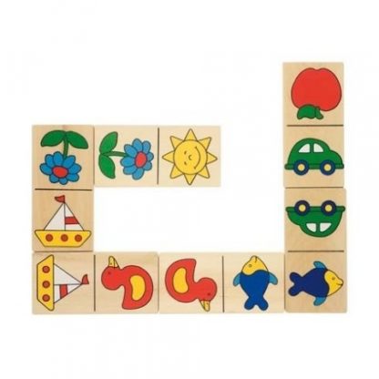 Domino s obrázky v dřevěné krabičce