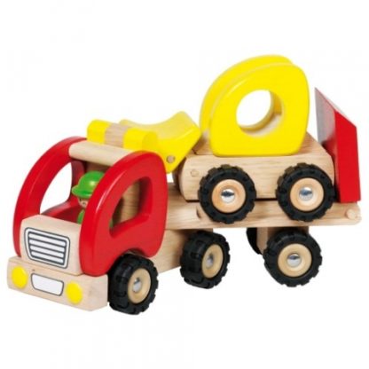 Dřevěné tahací auto s nakladačem (Goki)