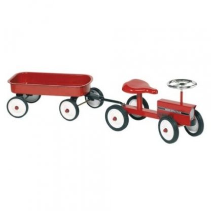 Odrážedlo traktor s vozíkem a gumovými koly (Goki)