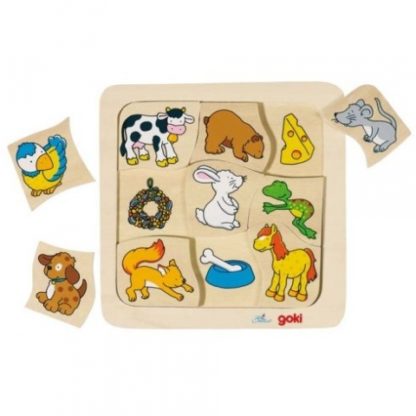 Dřevěné puzzle – Kdo co jí?