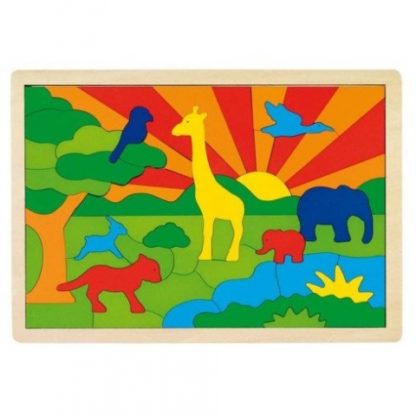 Dřevěné puzzle na desce – Džungle