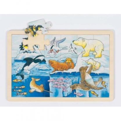 Puzzle na desce – Polární zvířata