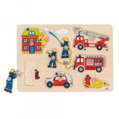 Puzzle s dřevěnými úchytkami – Hasiči