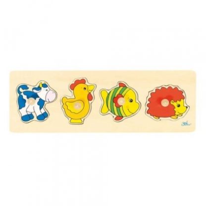 Puzzle s dřevěnými úchytkami – Zvířátka (Goki)