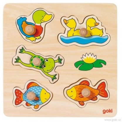 Vkládací dřevěné puzzle rybník