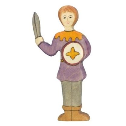 Panoš ve fialové košili - dřevěná figurka