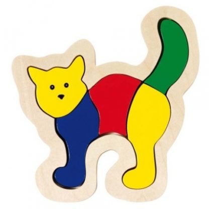 Dřevěné puzzle v rámečku – Kočka