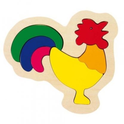Dřevěné puzzle v rámečku – Kohout