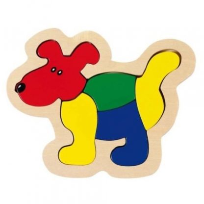 Dřevěné puzzle v rámečku – Pes