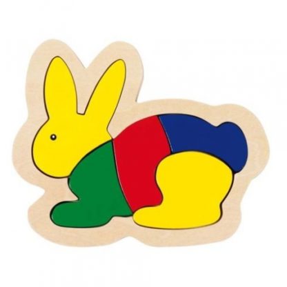Dřevěné puzzle v rámečku – Zajíc
