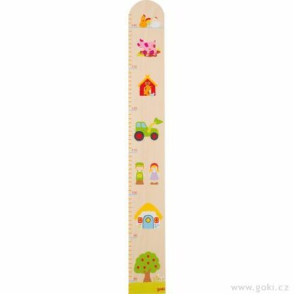 Dětský dřevěný metr – na statku, 70 cm (Goki)