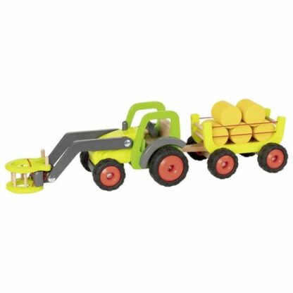 Traktor s čelním nakladačem a vlečkou sena, 55 cm (Goki) - Image 3