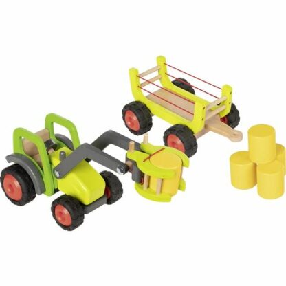 Traktor s čelním nakladačem a vlečkou sena, 55 cm (Goki) - Image 4