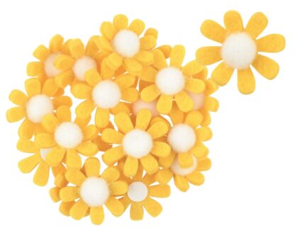 Dekorace květy z filcu s lepíkem 3,5 cm-oranž