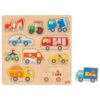Dopravní prostředky – vkládací puzzle s obrázky na pozadí, 10 dílů (Goki) - Image 2