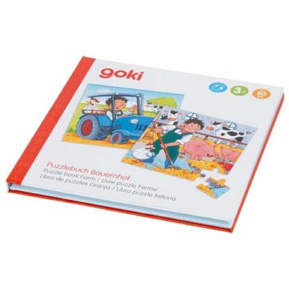 Magnetická knížka puzzle – Na statku, 40 dílů (Goki)