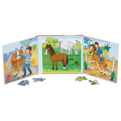 Magnetická knížka puzzle – Koňská farma, 40 dílů (Goki) - Image 2