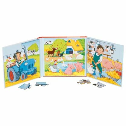 Magnetická knížka puzzle – Na statku, 40 dílů (Goki) - Image 2