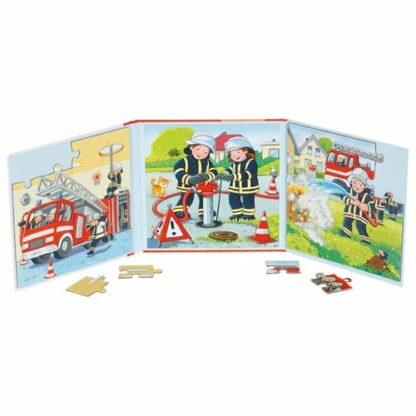 Magnetická knížka puzzle – Hasiči, 40 dílů (Goki) - Image 2