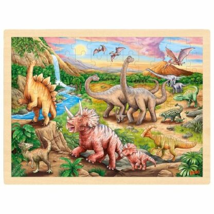 Tah dinosaurů – dřevěné puzzle, 96 dílů (Goki)