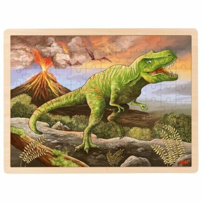 Dřevěné puzzle – T-Rex, 96 dílů (Goki)