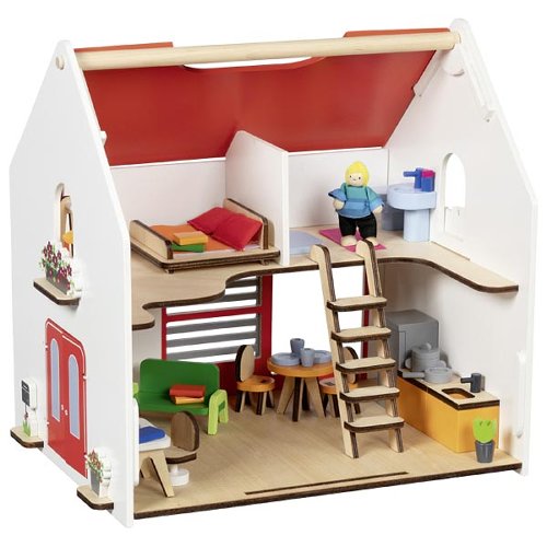 Přenosný domeček pro panenky Eco House, s doplňky - Image 2