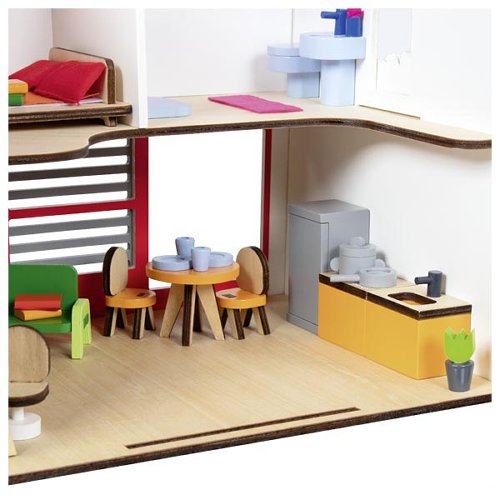 Přenosný domeček pro panenky Eco House, s doplňky - Image 6